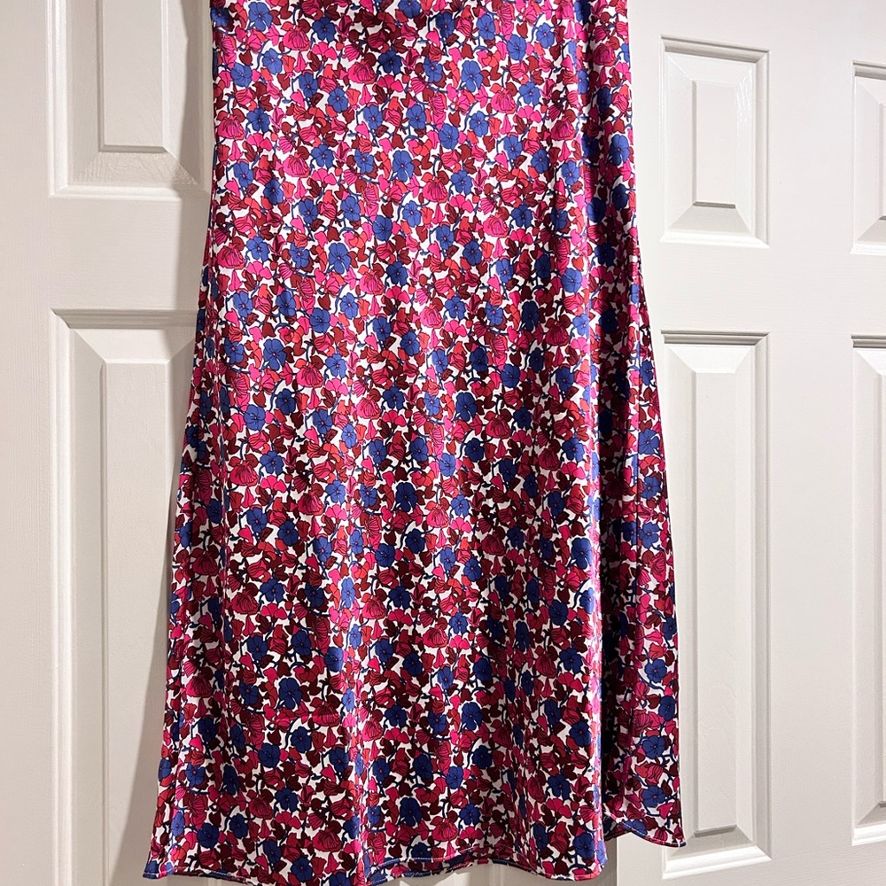 J. Crew A-Line Skirt with Pink and Blue Pattern